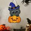 Halloween Cartoon Wall Decoration Wall Hanging Cartoon Pumpkin Cat Woodwork Sign Wall Decoration Door Hanging