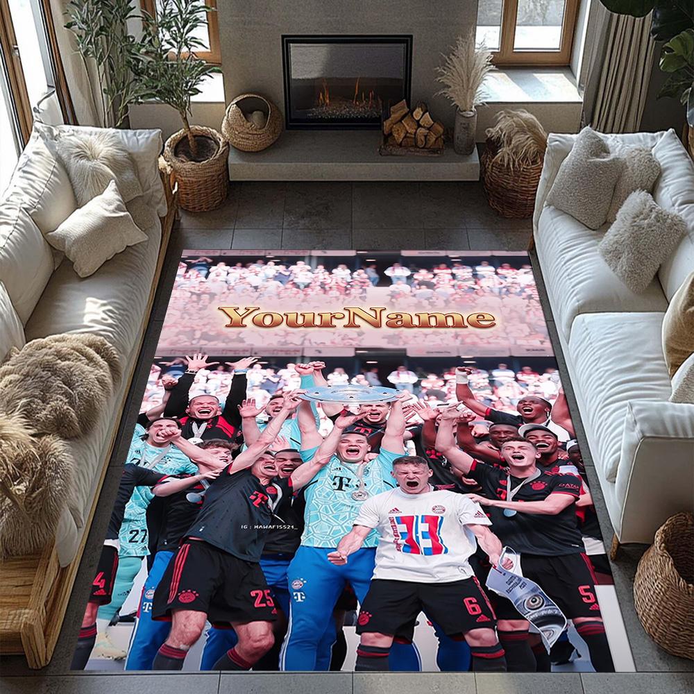 Bayern Munich Customize Your Name Area Rug Perfect for Game Room Study room Foyer Bedrooms Antislip Carpet Anime Office Decor Wedding Party Gift