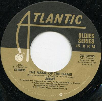 Δίσκος 7 ιντσών ABBA - The Name Of The Game / Take A Chance OS13205 Atlantic 1979 ΗΠΑ Ποπ Μεταχειρισμένος