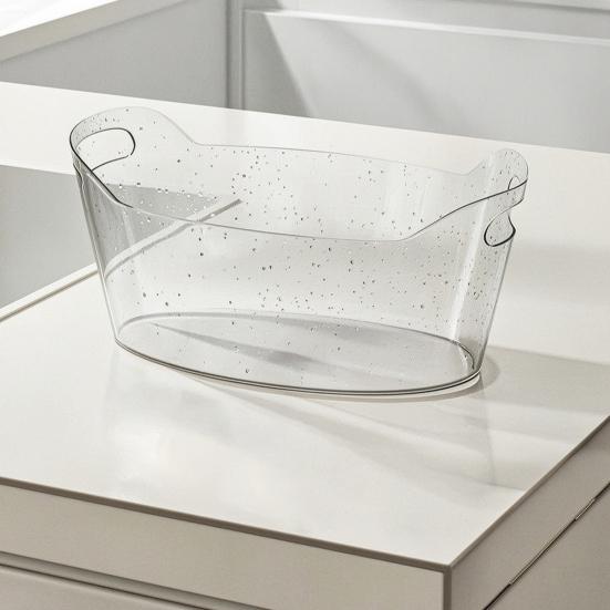 Ice Bucket Transparent 6.5L Large Capacity Drink Cooler for Wine Beer Champagne Thickened Food-Grade Plastic Barrel with Handle Portable Party Chiller