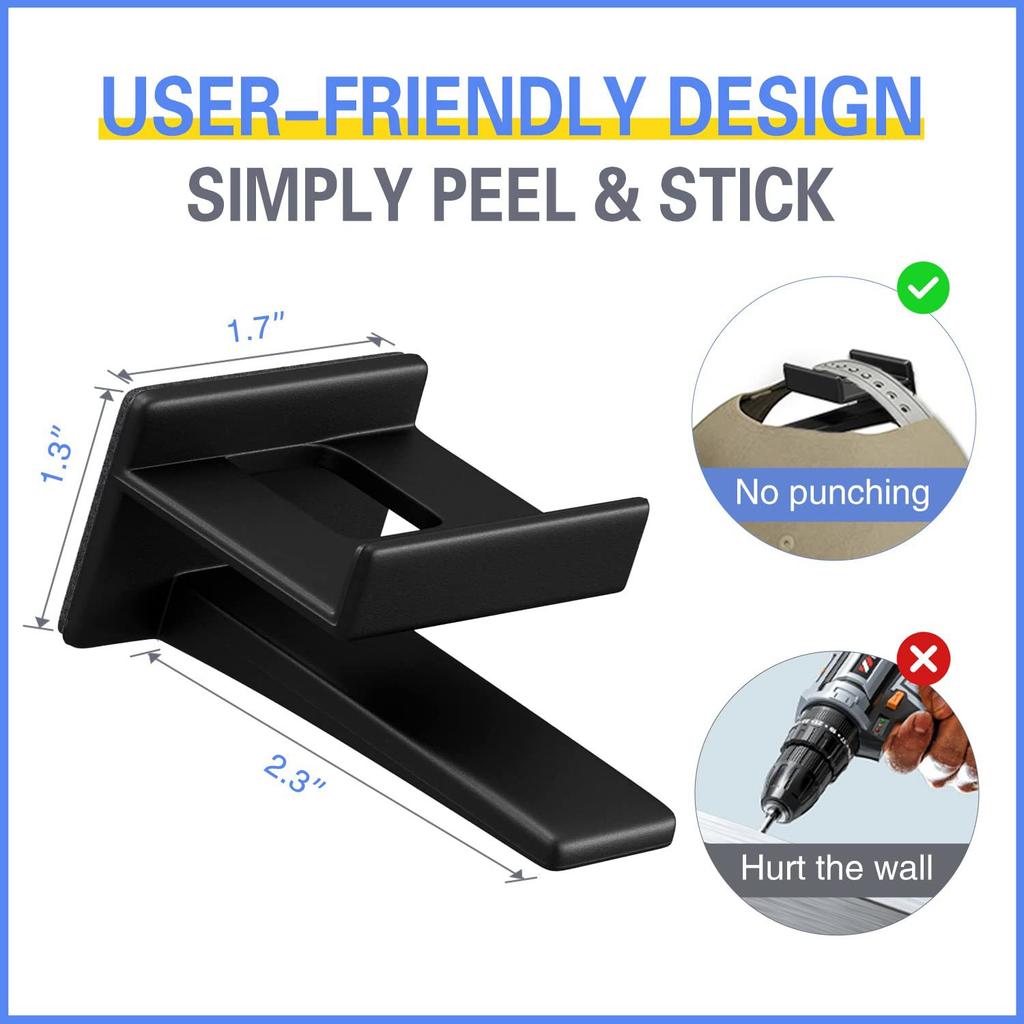 5Pcs Baseball Cap Rack Hat Holder Rack Organizer Storage Modern Baseball Caps Hangers Rack Hanging Organizer for Door Wall