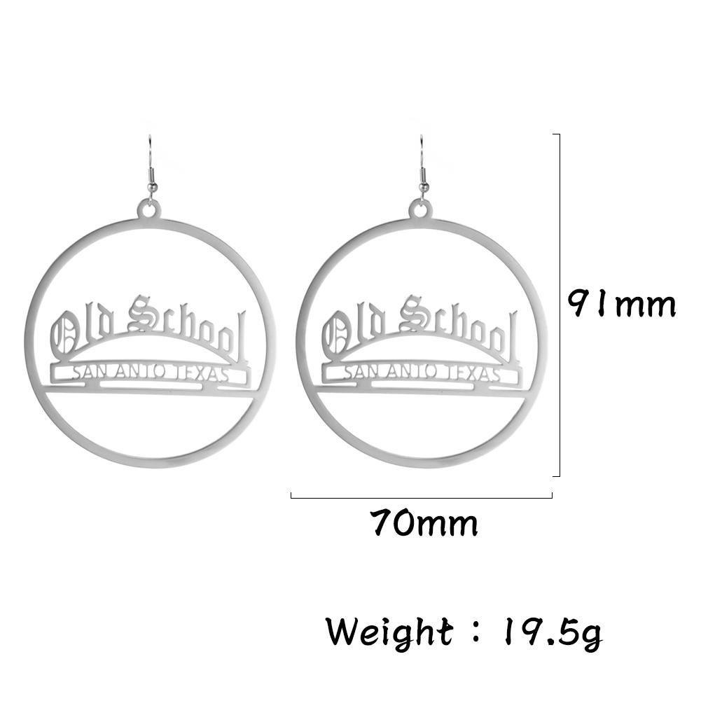 

Sipuris 30-70 MM Personalized Big Hoop Earrings Stainless Steel Custom Picture Logo Drop Earrings For Women Jewelry Party Gift 70MM