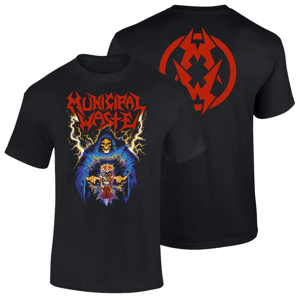 Municipal Waste Thrash Band Grafik Baumwoll-T-Shirt Herren Damen Kurzarm Print T-Shirt Baumwoll-Tops Mode Marke Sommer-Tee