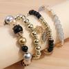 4 Pcs Fashionable And Simple Crystal Bead Pendant With Branches Leaves Versatile Multi-layer Bead Temperament Women's Bracelet