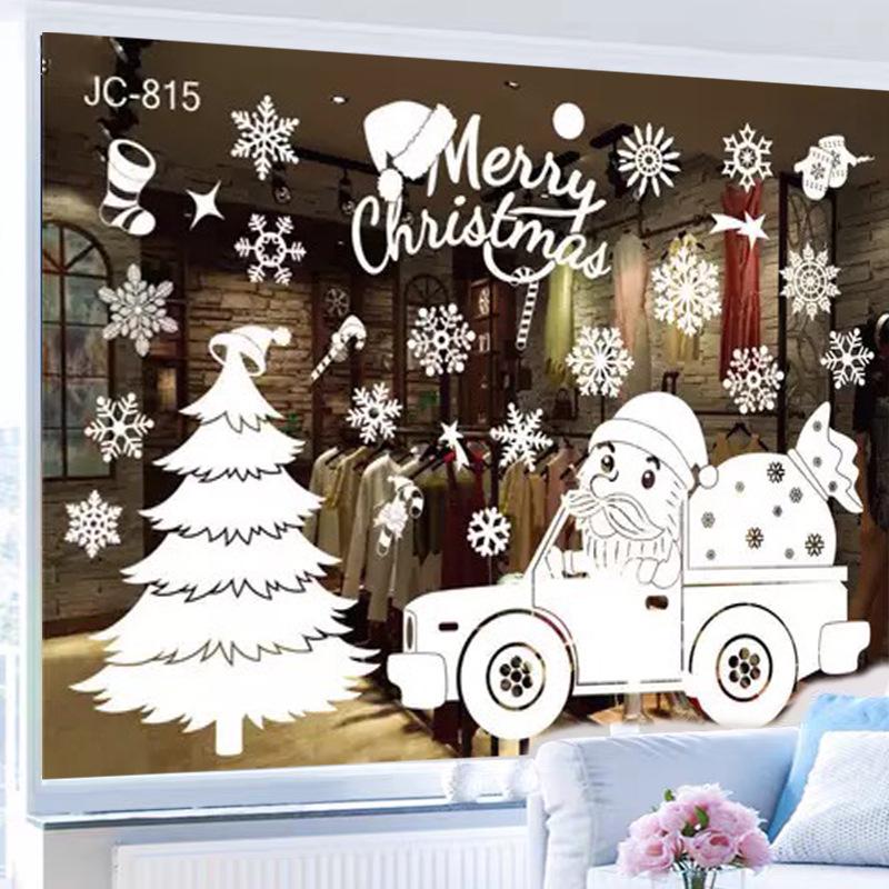 3D Snowflake Elk Sleigh Christmas Window Decal