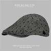 New retro fashion striped beret women's spring thin big head circumference showing face small versatile forward hat