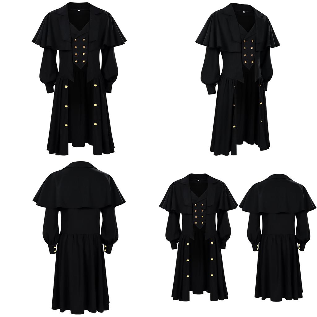 Mittelalterlicher Steampunk Gothic Mantel Aus Polyesterstoff Für Damen Und Herren