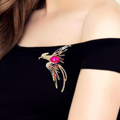Brosche Anstecknadel, Tierform Mode Geschenk Strass Chinesischer Stil Corsage Reversnadel für Abendparty