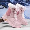 Winter New Outdoor Snow Boots Women's Medium Tube Piled Thickened High-top Large Cotton Shoes Outdoor Cotton Boots