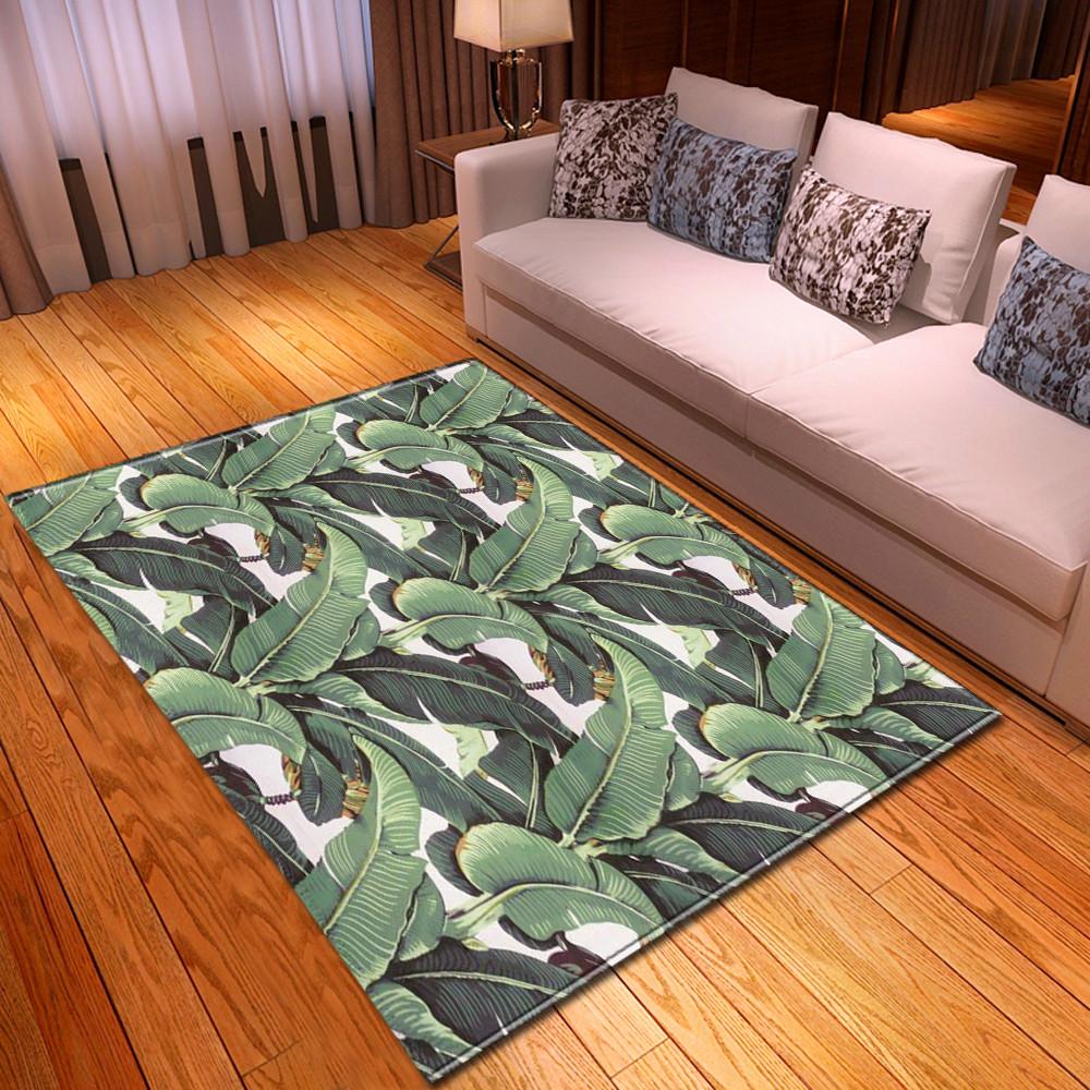 

Green Tropical Leaf Carpet Non-Slip Large Area Rugs for Living Room Bedroom Home Decoration Floor Mat 80*160cm