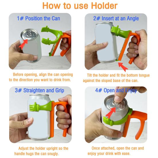 Soda Can Holder And Lid for 12oz Cans Reusable Drink Holder with Handle Insulated Soda Beer Holder for Picnics Home