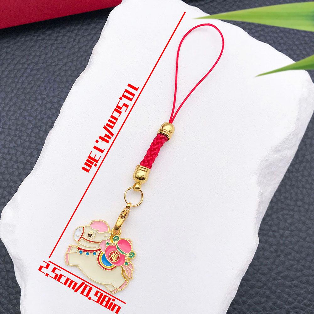 2025 New Year Red Enamel 'Safe and Happy' Persimmon Keychain – Blessing Ornament for Prosperity