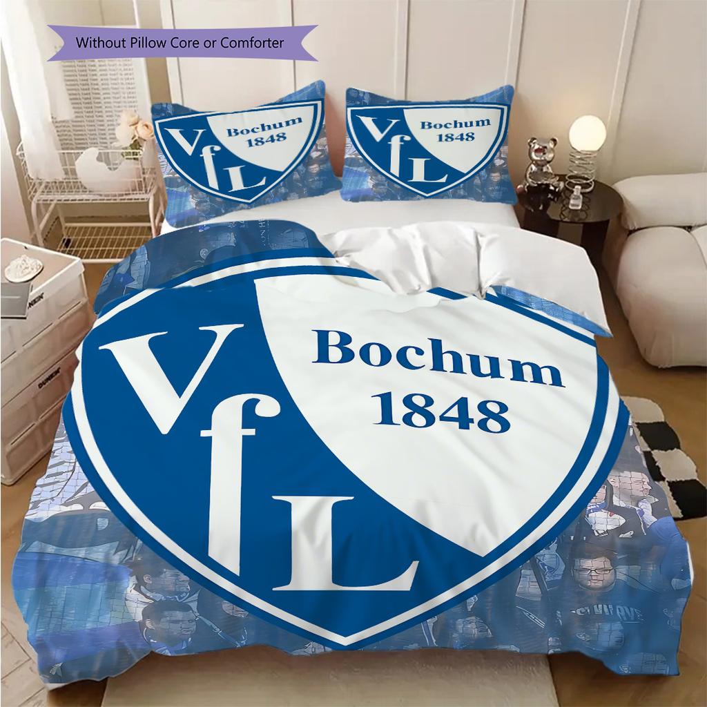 VfL Bochum 1848 Patroon Beddengoed Dekbed Set Dekbedovertrek Kussensloop Huisdecoratie Verjaardagscadeau (1 dekbedovertrek + 2 kussenslopen, zonder binnenkussen)