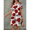 Summer Ladies 3D Printed Short Sleeve Dress Fashion Versatile Breathable Trend Casual
