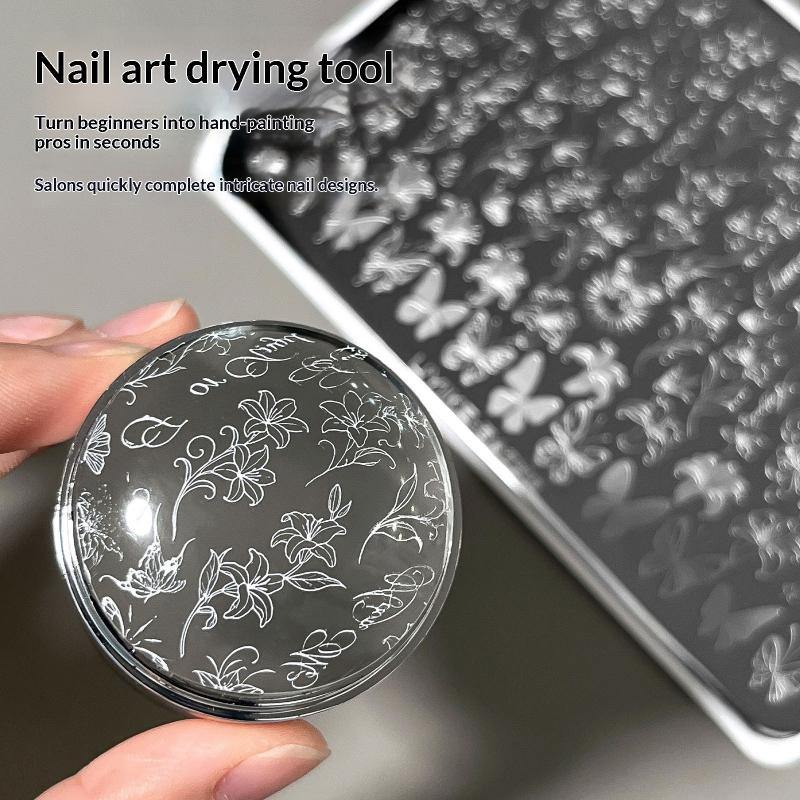 Clear Nail Art Silicone Stamp Erasable Reusable with Steel Transfer Plate Professional Manicure Tool for Beginners Artists