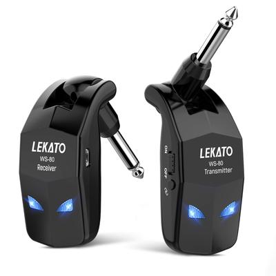 Guitar Wireless System for Electric Transmitter USB Direct To Electric 8 Hours Continuous 4 Channels Guitars, & Receiver, Black, Charging, Plug-in