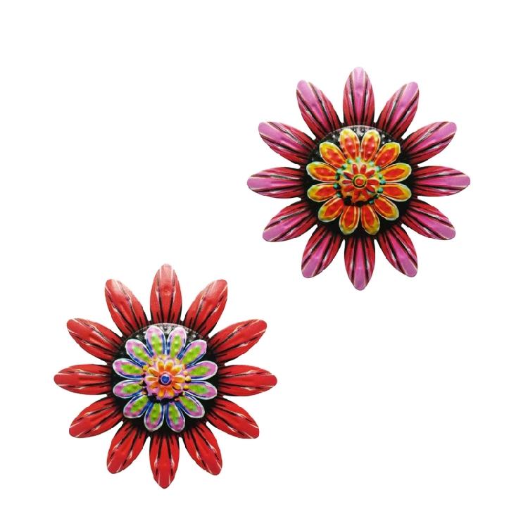 Rustics Metal Floral Wall Decors Iron Craft Design Iron Flower Wall Sculpture For Hallway Patio Unique Decorations