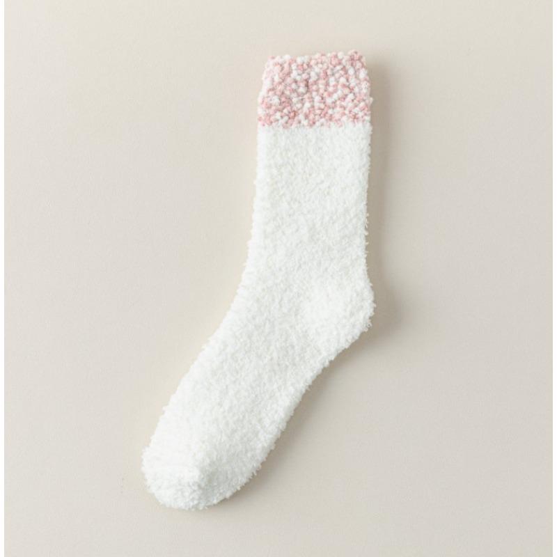 

Носки из кораллового флиса для женщин на осень и зиму, цветные манжеты носков, домашние напольные носки для женщин, теплые носки для сна для женщин 1 pair