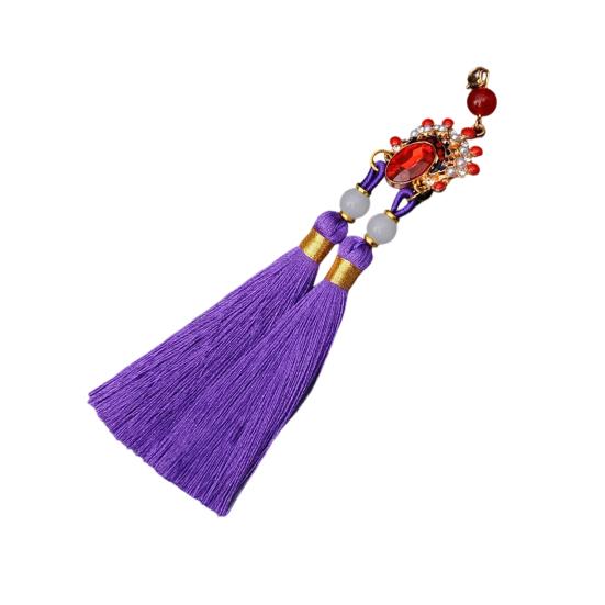 Tassel Pendant Facial Makeup Opera Car Decoration Hanging Accessories with Imitation Pearls Decor Hanfu Decoration