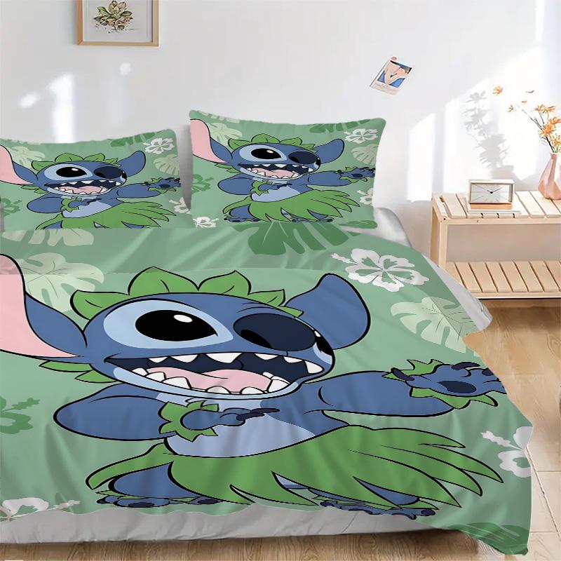 Lilo Stitch Tropical Adventure Print 3Pcs Bedding Setduvet Cover With 2 Bedropillowcase Home Birthday Gift