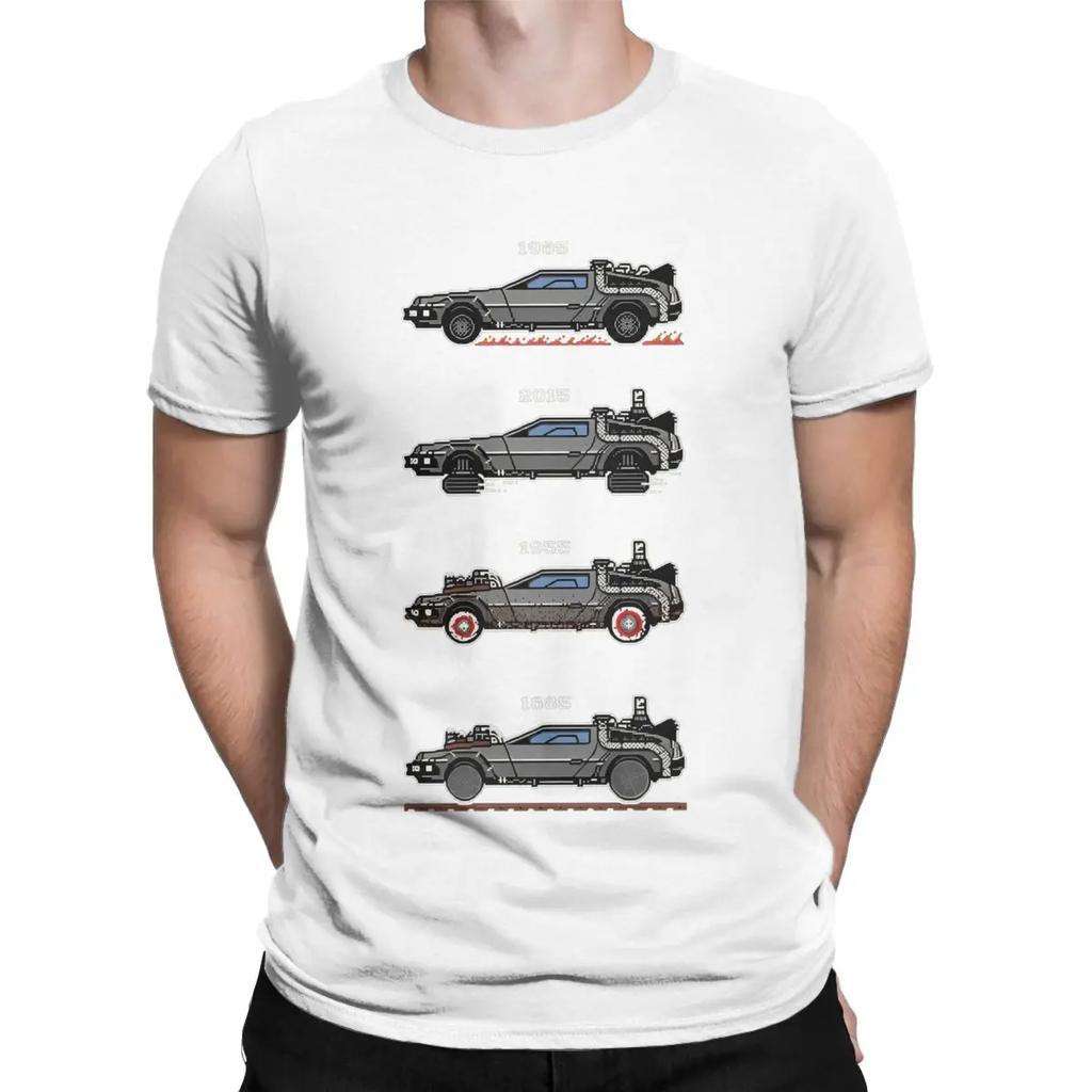 Men T-Shirts Retro Style Back To The Future Leisure Cotton Tee Shirt Short Sleeve T Shirts Round Neck Tops Plus Size