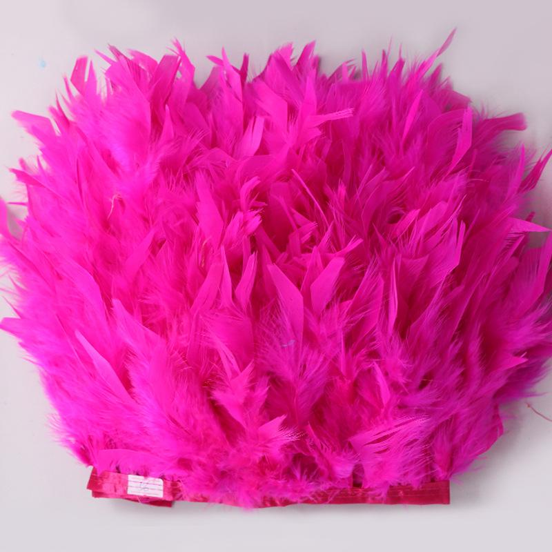 10 Meter Fluffy Colorful Turkey Feathers Fringe Turkey Feather Trim Ribbon Plume For Latin Dance Stage Wedding Sewing Diy Crafts