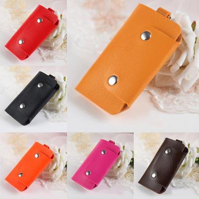 PU Leather Housekeeper Holders Car Keychain Keyring Bag Case Wallet Cover