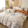 4Pcs Bedding Set, Flower Print Duvet Cover Set with sheet pillowcase,