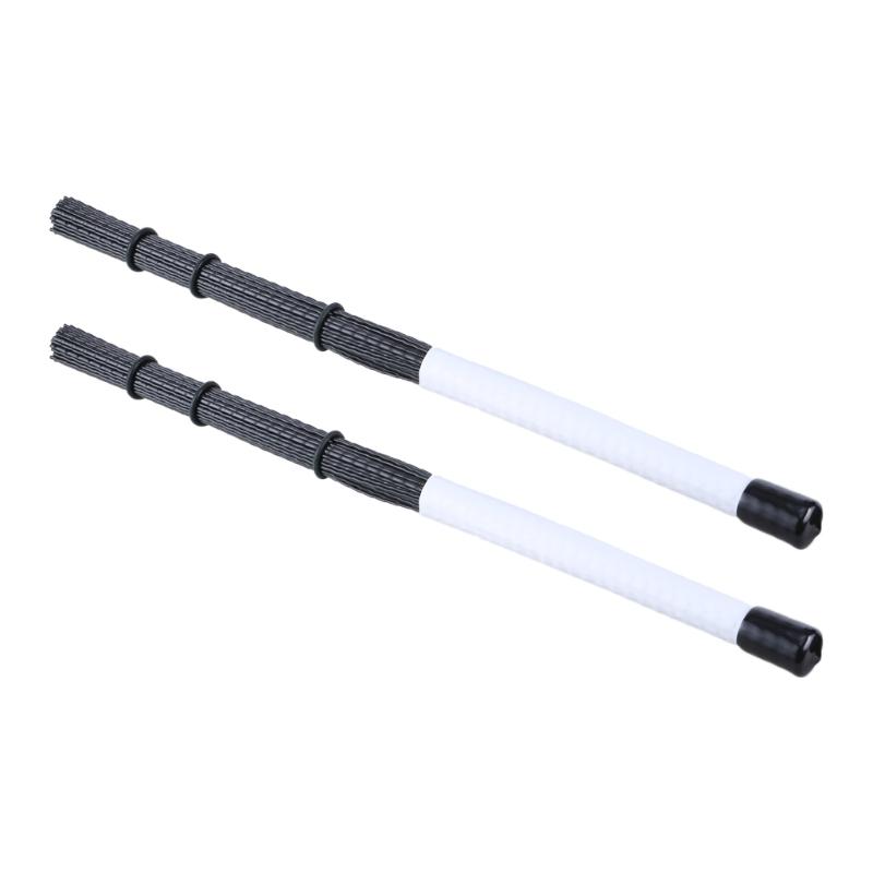 2Pcs Drum Brush Percussion Brushes Snare Brush Jazzes Drum Brushes Professional Nylon Wire Brush with Comfortable Handle 1 белый