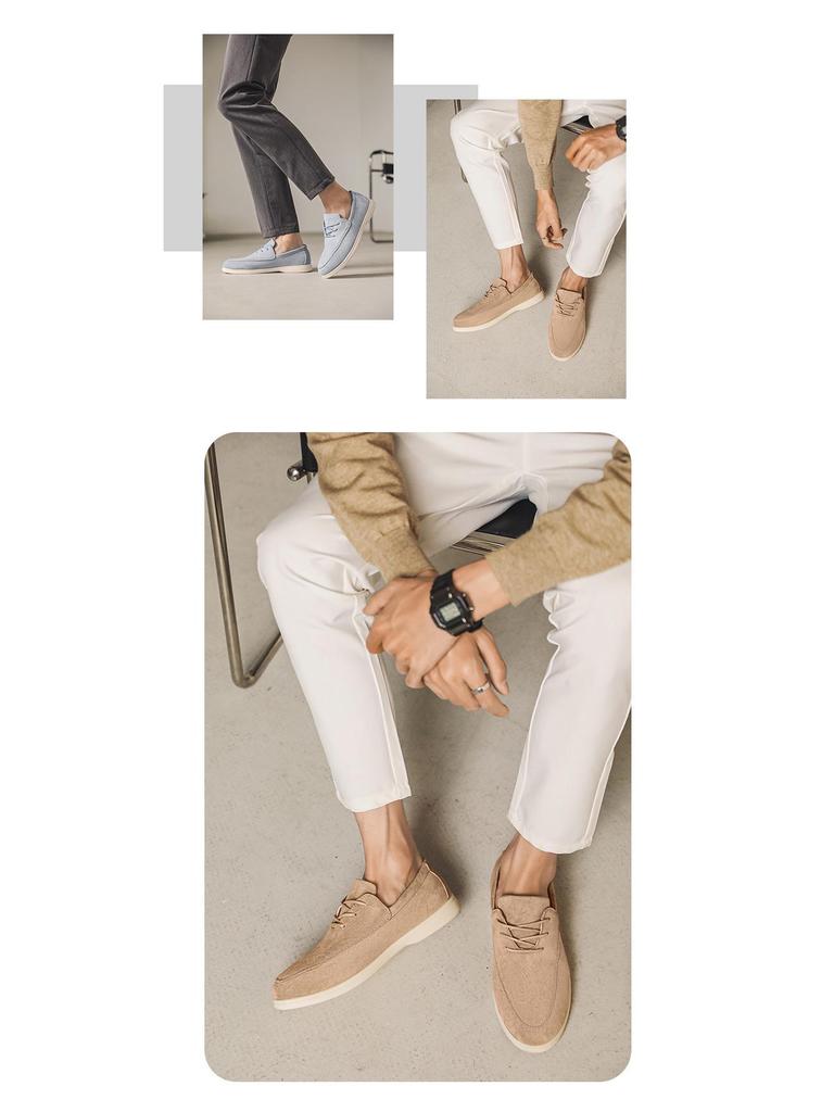 Herr Sommar Casual Slip-On Loafers - Koreansk Mode, Andningsbara, Trendiga, Mångsidiga (B-7)
