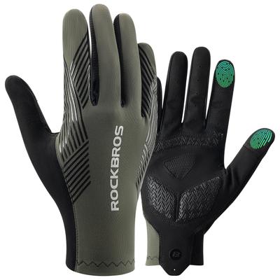 ROCKBROS Cycling Gloves for and Road Bike Smartphone Abrasion UV Full and Size M Spring, Summer, Autumn, Gloves, Compatible, Shock-Absorbing Pads,
