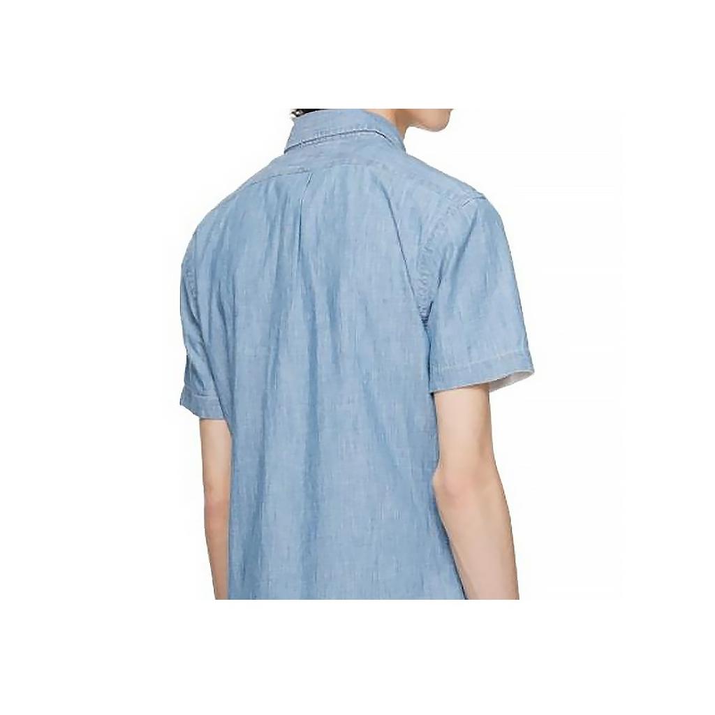 Polo Ralph Lauren Logo Pointed Collar Short Sleeve Shirt Men shirts Medium-Indigo 710844536-002