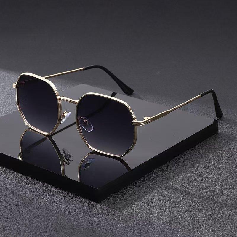 New Polygon Metal Sunglasses Vintage Luxury Brand Design UV400 Protection For Women Men Mirror Sun Glasses