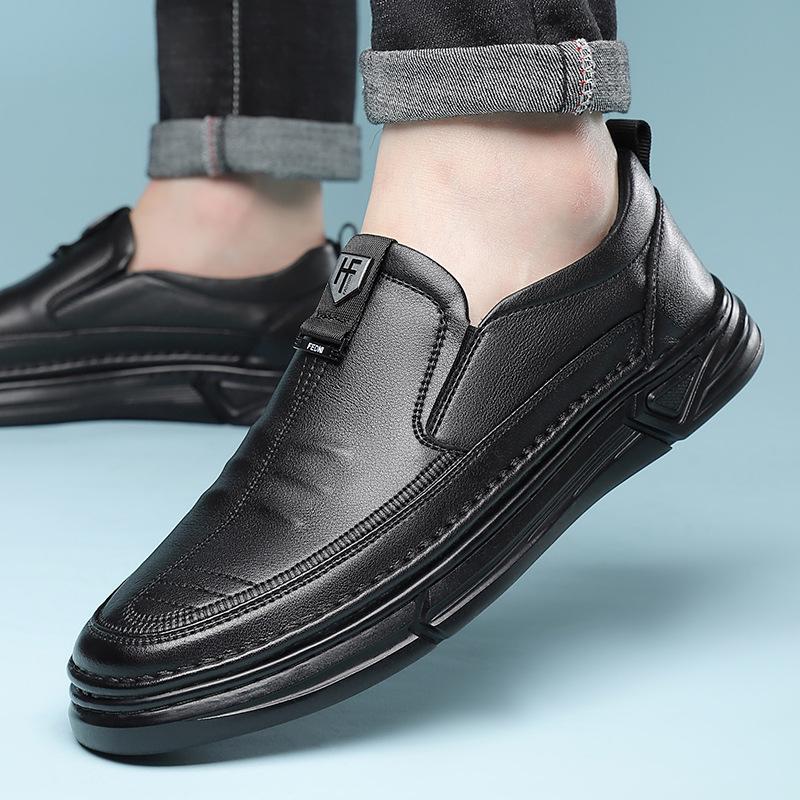 Fashion2024 Spring Autumn Genuine Leather Loafers Shoes Male Fashion Casual Business Casual Breathable Driving Men's Shoes