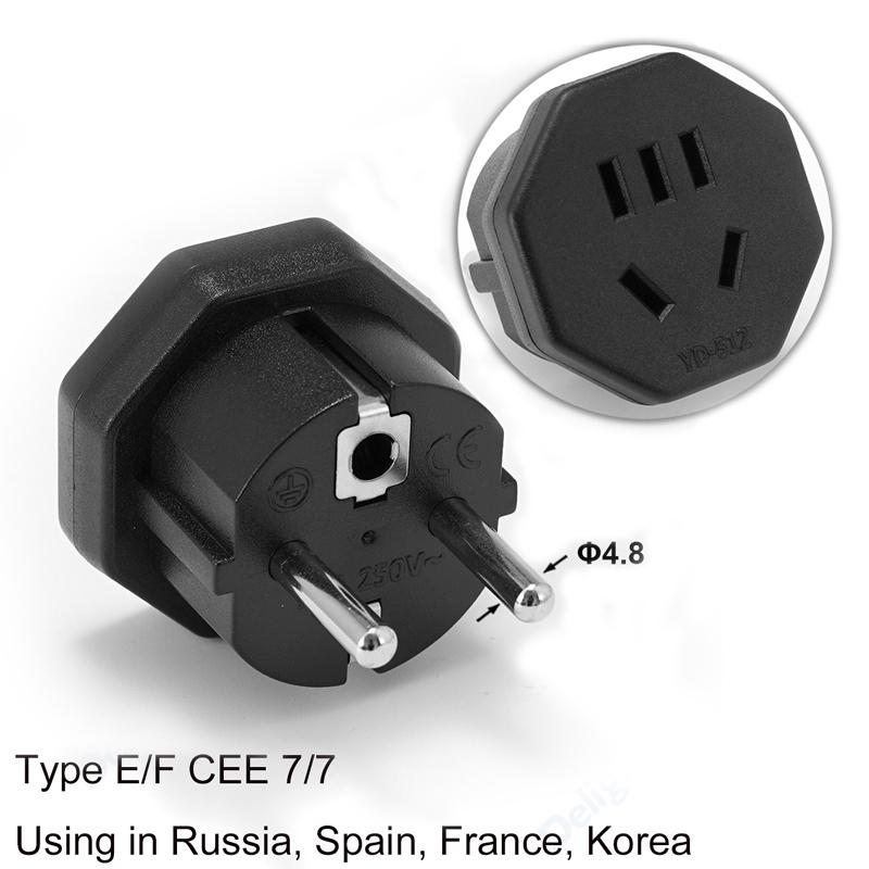 Adaptateur de prise UE CN AU US vers UE KR Adaptateur de voyage Chine Australien Américain vers Européen Euro Adaptateur d'alimentation Convertisseur AC Prise
