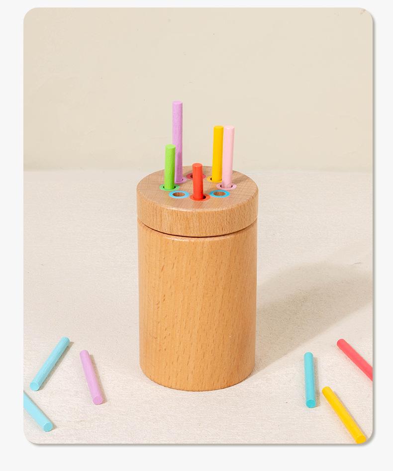 Montessori Wooden Color Sorting Cups for Toddlers 1-3 Years – Educational Kindergarten Toy for Color Recognition