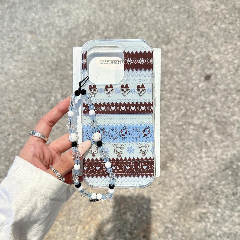 Winter Fair Isle Tamagotchi iPhone Case for 17/16ProMax/15/14