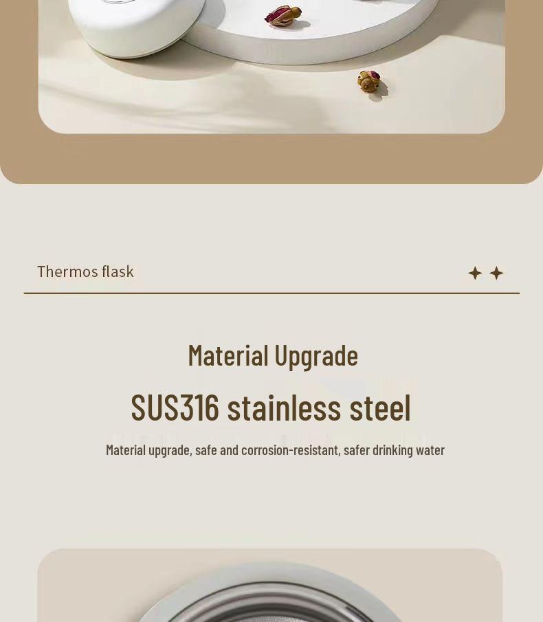 316 Stainless Steel Office Thermos Mug with Handle for Tea Separation, Suitable for Men and Women