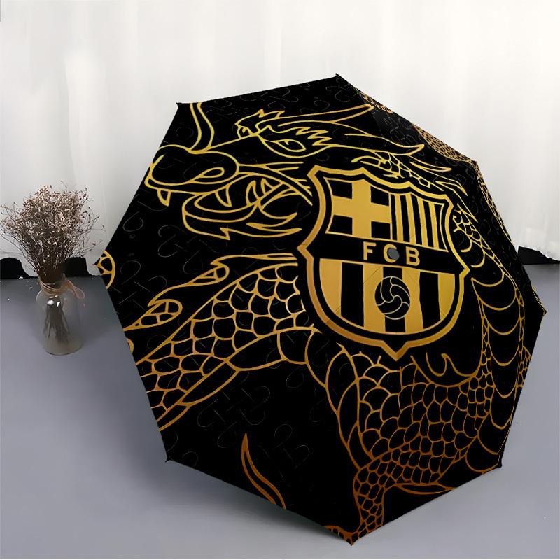1pc FC Barcelona Automatic Open/close Folding Portable Umbrella with 8-Rib Structure for Women/Men, All-Season Use  A0901114