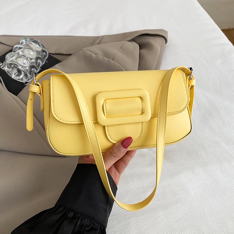 

Тайская нишевая дизайнерская сумка под мышкой 2025 ретро на плечо сумка Кембридж багет сумка под мышкой женская сумка жёлтый