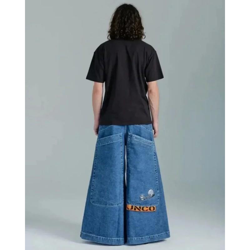Blugi din Denim cu Imprimeu Grafic Hip Hop, Croială Largă, pentru Bărbați, Stil Y2K Harajuku, Pantaloni cu Picior Drept