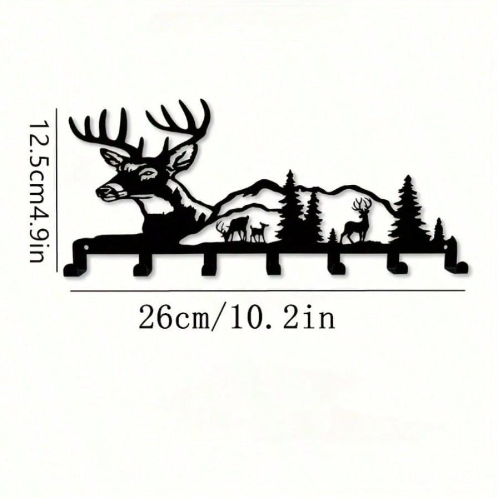 Metal Deer Wall Key Hook Entry Organizer Nature Gift Home Decor