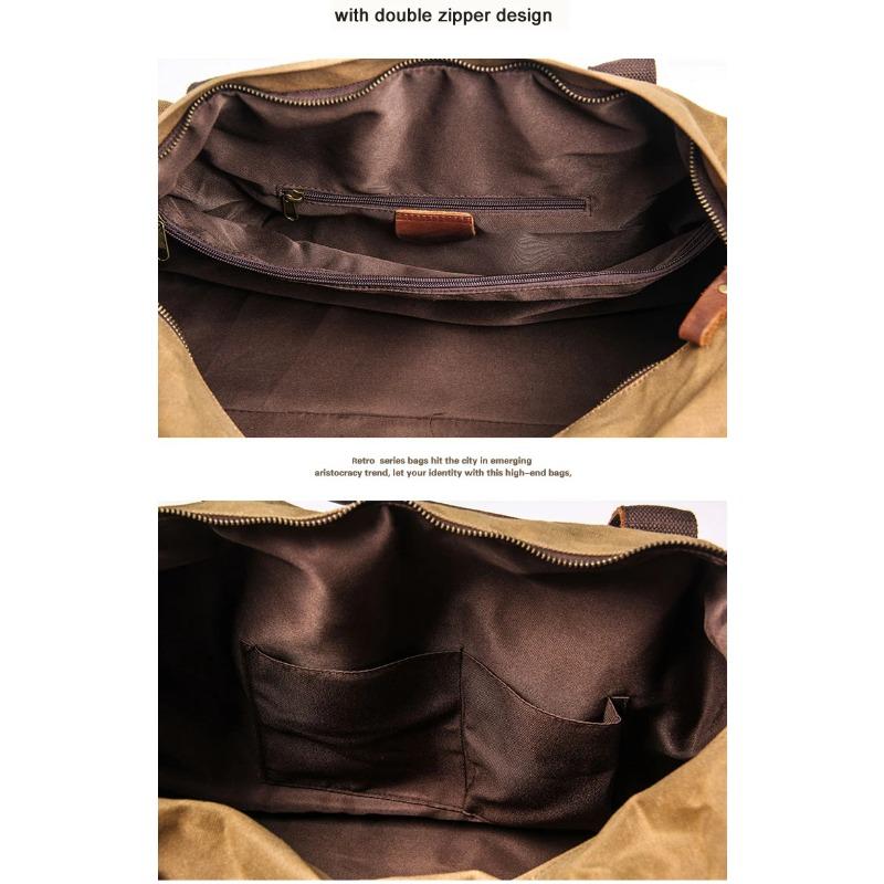 Waterproof Waxed Canvas Leather Men Travel Bag Hand Luggage Bag Carry On Large Tote Vintage Men Duffle Weekend Bag Big Overnight