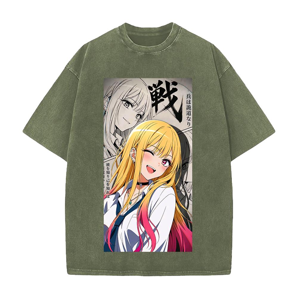 My Dress Up Darling Marin Kitagawa Γραφικό T-shirt Άνδρες Γυναίκες Φαρδιά Ρούχα Πλυμένο Βαμβακερό T-shirt Καθημερινό T-shirt Vintage Streetwear