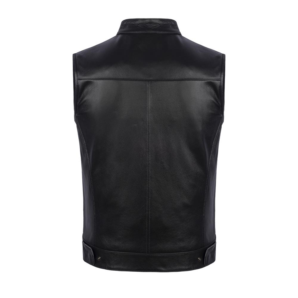 Classical Motorcycle Biker Real Cow Leather Vest Men Genuine Leather Vests