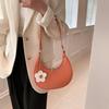 Large Capacity Flower Shoulder Bag Dumpling Shape Women Underarm Bag Half-moon Bag  Streetwear