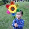 1PCS Sunflower Windmill Pinwheel Colourful Sequins Foldable Windmill For Home Garden Decoration Sunflower Windmill