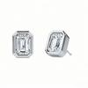 Luxury 18K Gold Plated Engagement Classic Bezel Emerald Moissanite Stud Earrings for Classic Gift Engagement Jewelry