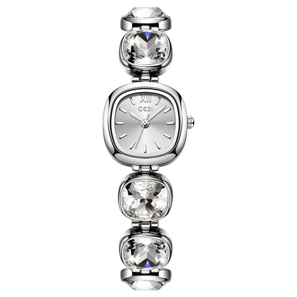 Premium Sugar Cube Diamond Women's Watch Light Luxury Fashion High Value Quartz Watch Bracelet Women's Watch