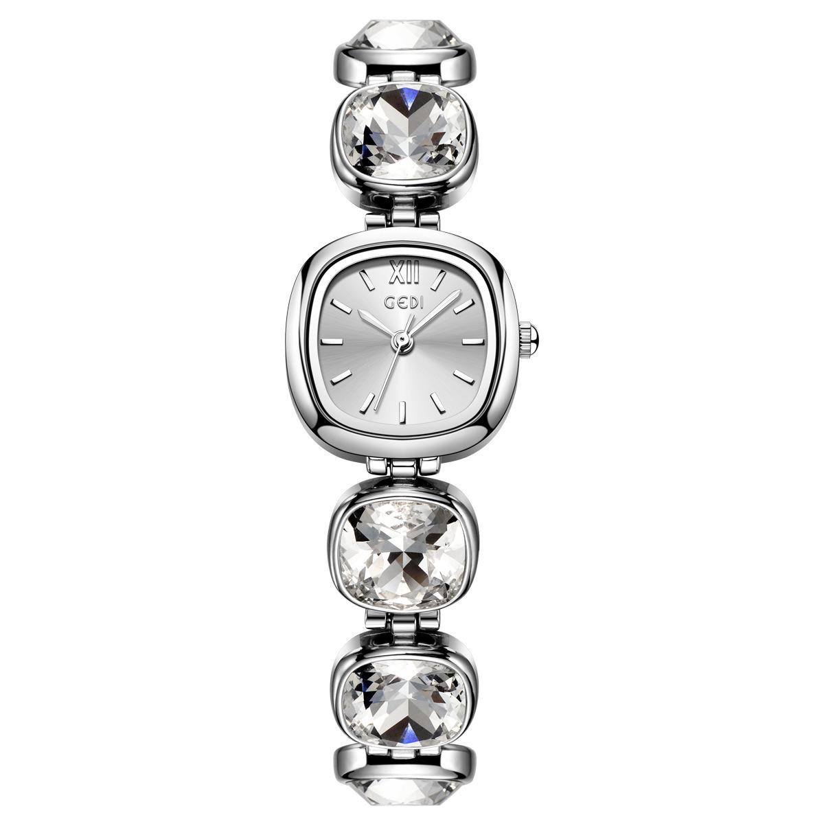 Premium Sugar Cube Diamond Women s Watch Light Luxury Fashion High Value Quartz Watch Bracelet Women s Watch